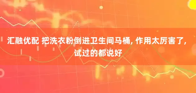 汇融优配 把洗衣粉倒进卫生间马桶, 作用太厉害了, 试过的都说好